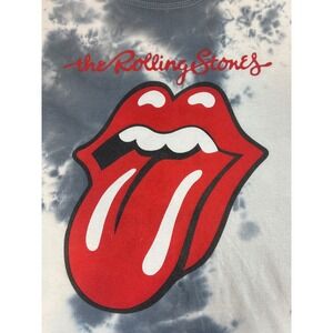 The Rolling Stones Tie Dye Graphic T-Shirt Blue White Tongue Logo Mens Large